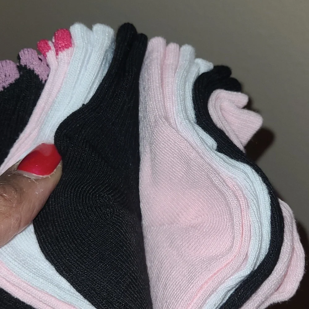 Juicy Couture Black, Pink & White Socks - 8 Pairs